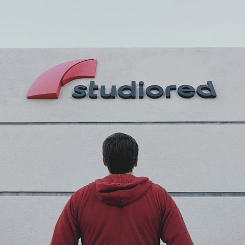 studiored machined building sign
