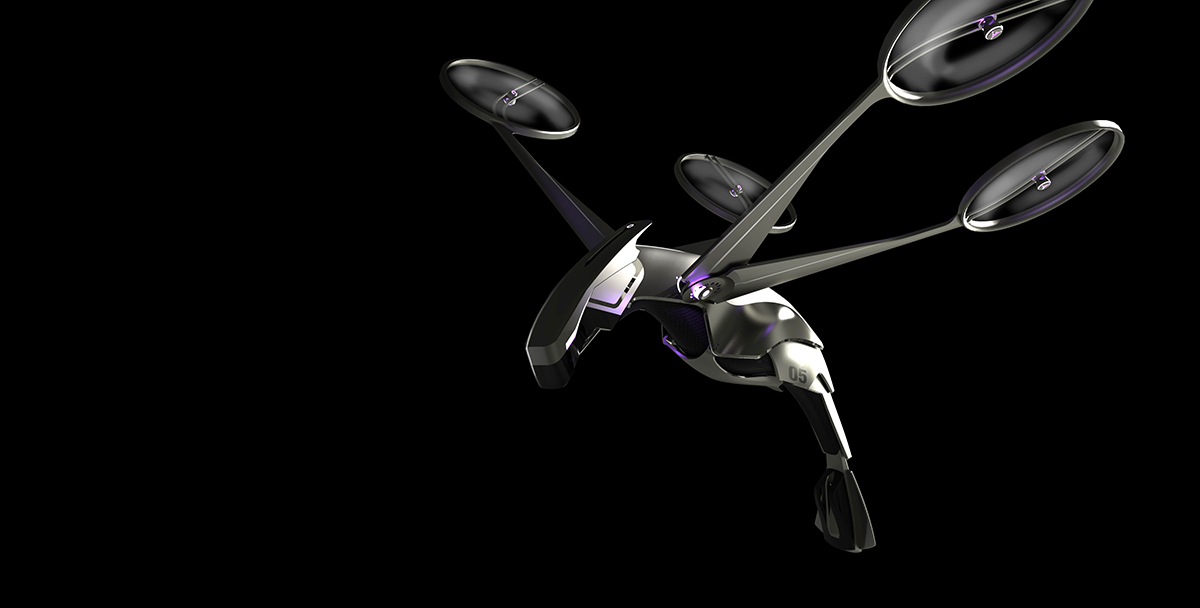 falcon drone render