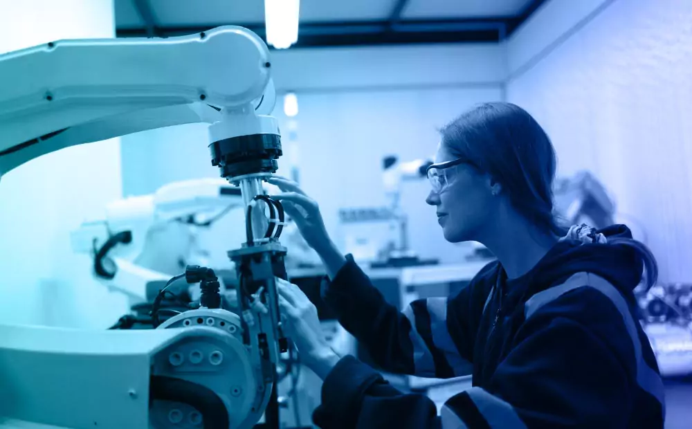 engineer working on a product