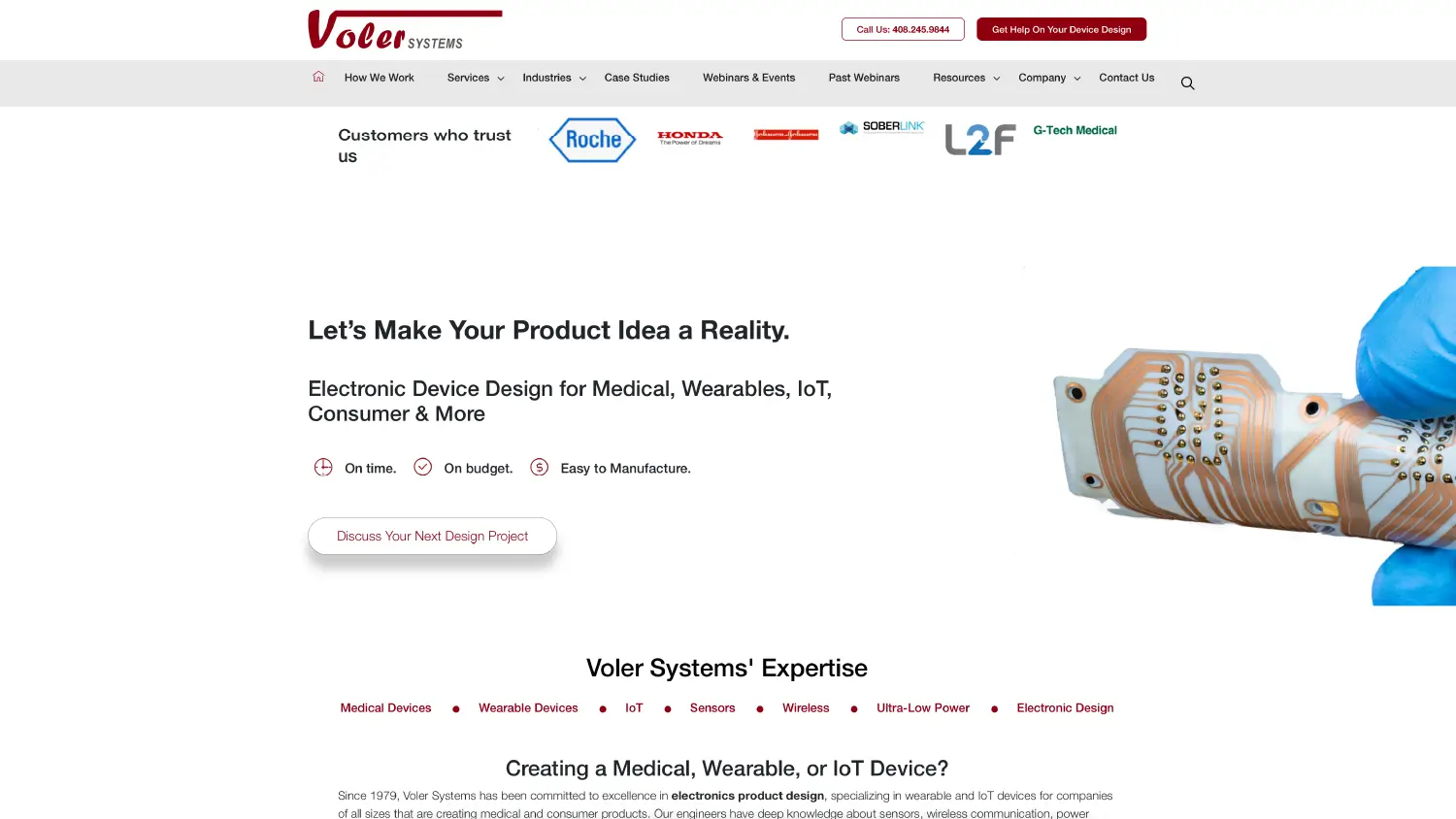 Screenshot from the Voler Systems website.